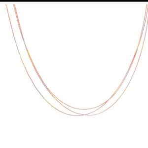 NWT 14K plated 3 tone 3 strand necklace